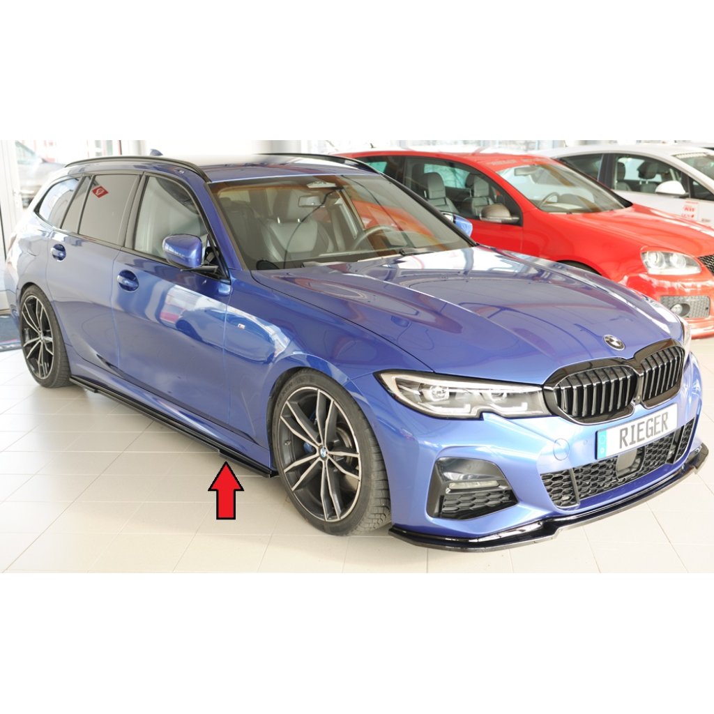 Rieger spoiler pod boční práh mont. strana pravá pro BMW řada 3 G20 sedan, 03/19-, plast ABS lakovaný do černé lesklé barvy