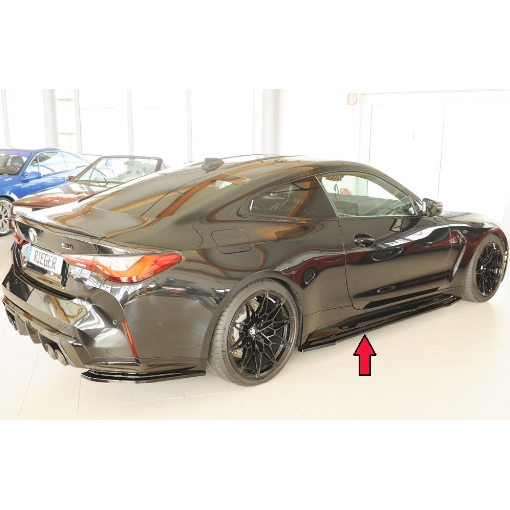 Rieger spoiler pod boční práh mont. strana pravá pro BMW Řada 4 G82 M4 CSL G34MKS kupé, 07/22-, plast ABS lakovaný do černé lesklé barvy