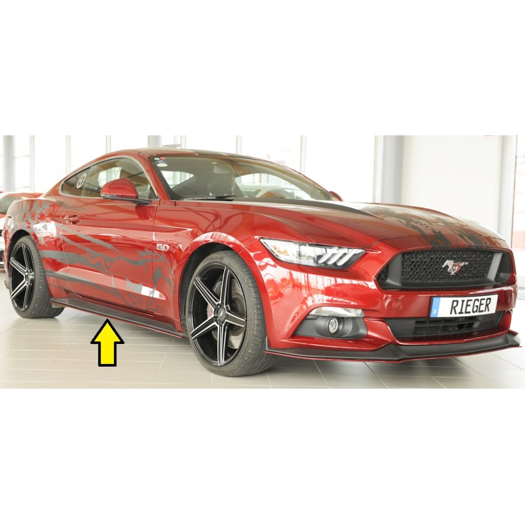Rieger spoiler pod boční práh mont. strana pravá pro Ford Mustang 6 LAE kabriolet, kupé před faceliftem, r.v. 11/14-07/17, plast ABS bez povrchové úpravy