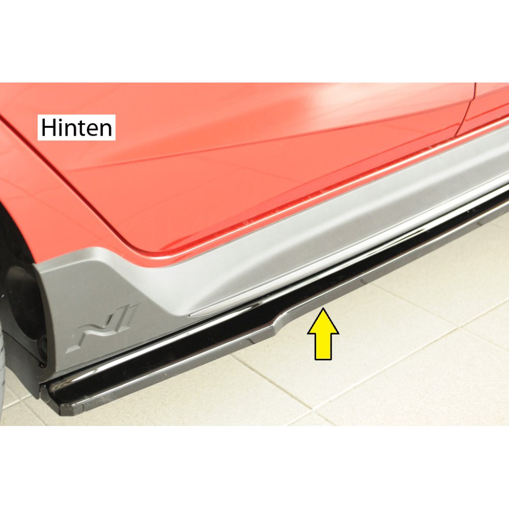Rieger spoiler pod boční práh mont. strana pravá pro Hyundai i20 N-Performance BC3 5-dvéř. (hatchback), 04/21-, plast ABS lakovaný do černé lesklé barvy