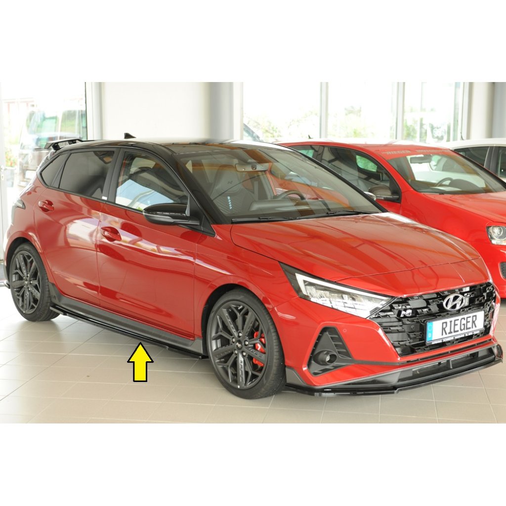 Rieger spoiler pod boční práh mont. strana pravá pro Hyundai i20 N-Performance BC3 5-dvéř. (hatchback), 04/21-, plast ABS lakovaný do černé lesklé barvy