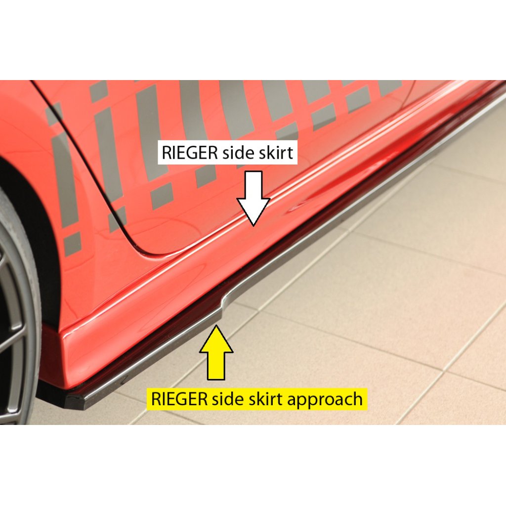 Rieger spoiler pod boční práh mont. strana pravá pro Seat Leon KL 5-dvéř., 04/20-, plast ABS lakovaný do černé lesklé barvy