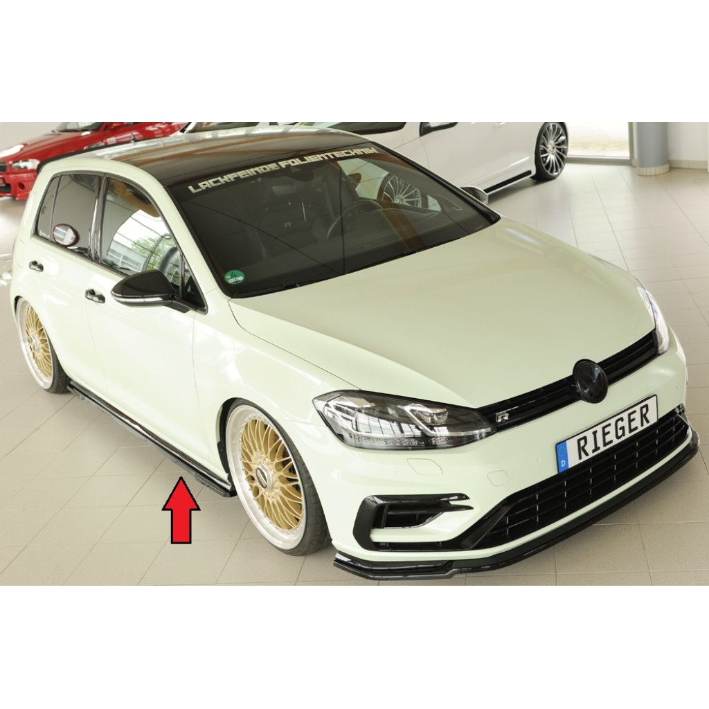 Rieger spoiler pod boční práh mont. strana pravá pro Volkswagen Golf 7 R-Line 3-dvéř., 02/17-, plast ABS lakovaný do černé lesklé barvy