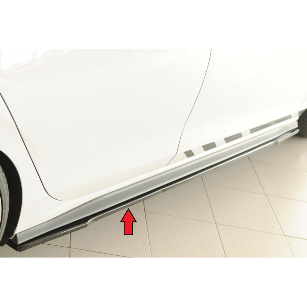 Rieger spoiler pod boční práh mont. strana pravá pro Volkswagen Golf 8 GTI Clubsport 5-dvéř., 10/20-, plast ABS lakovaný do černé lesklé barvy