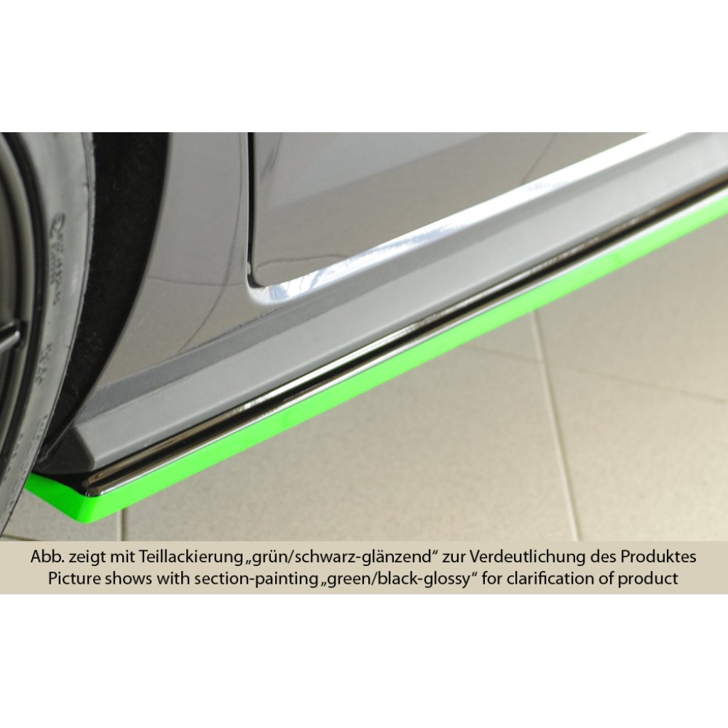 Rieger spoiler pod boční práh mont. strana pravá pro Volkswagen Polo AW 5-dvéř., 06/21-, plast ABS lakovaný do černé lesklé barvy