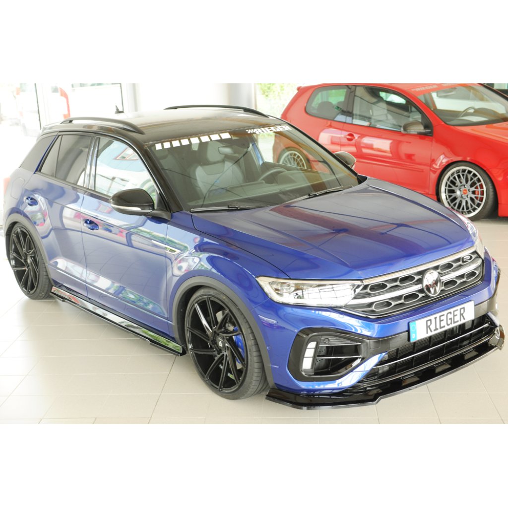 Rieger spoiler pod boční práh mont. strana pravá pro Volkswagen T-roc R A1 5-dvéř., 01/22-, plast ABS lakovaný do černé lesklé barvy
