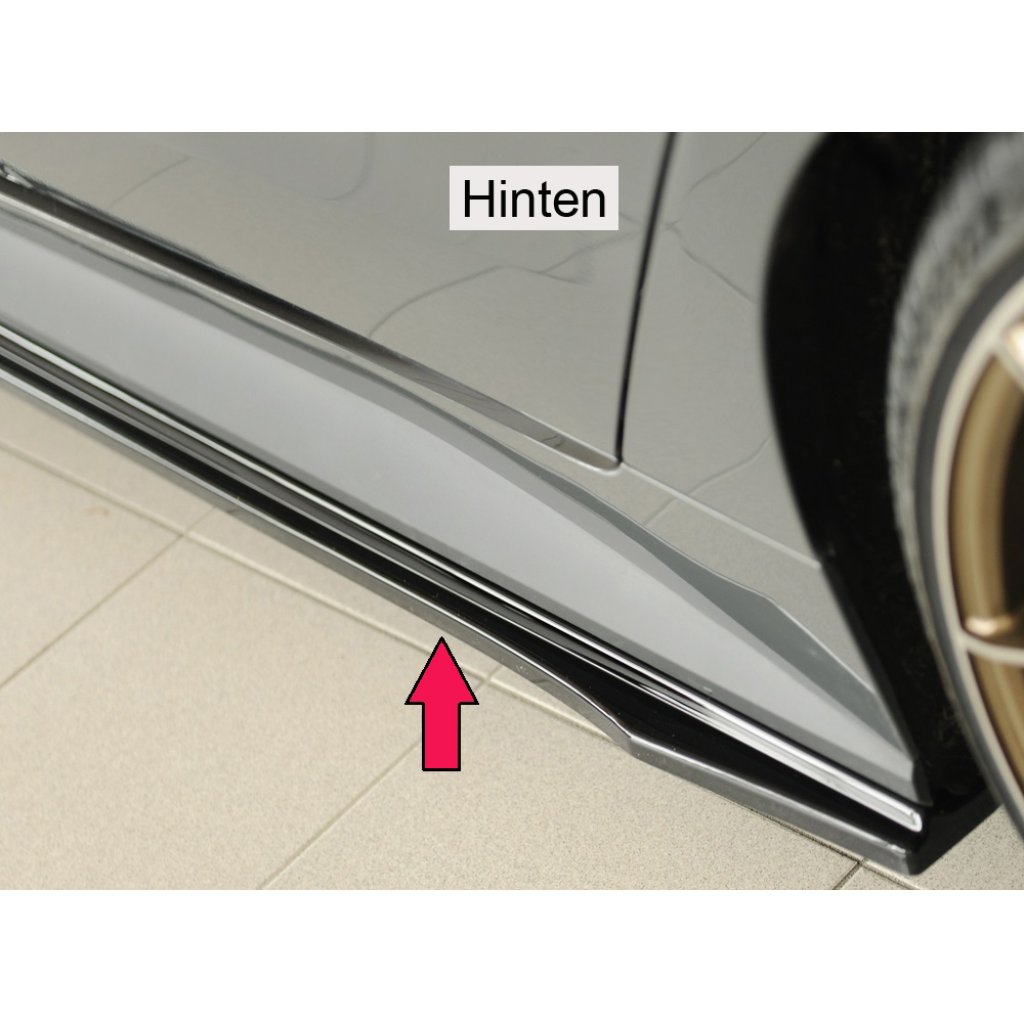 Rieger spoiler pod boční práh mont. strana pro BMW i4 G26 G4C gran coupe (5-dvéř.), 11/21-, plast ABS lakovaný do černé lesklé barvy, levá strana
