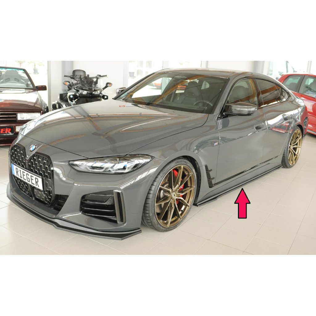 Rieger spoiler pod boční práh mont. strana pro BMW i4 G26 G4C gran coupe (5-dvéř.), r.v. 11/21-, plast ABS bez povrchové úpravy, levá strana