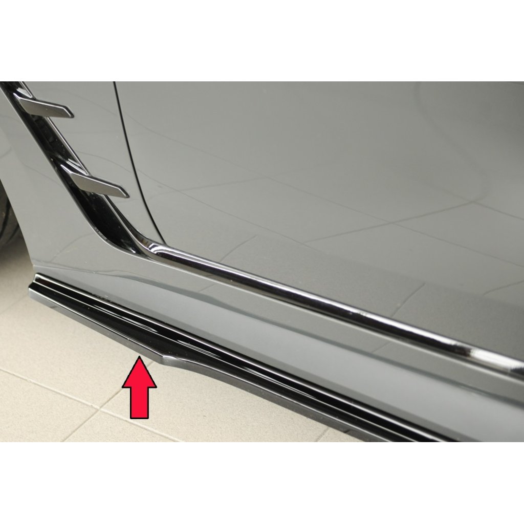 Rieger spoiler pod boční práh mont. strana pro BMW i4 M G26 gran coupe (5-dvéř.), 11/21-, plast ABS lakovaný do černé lesklé barvy, levá strana