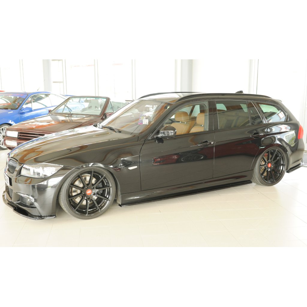 Rieger spoiler pod boční práh mont. strana pro BMW řada 3 E91 touring, 09/08-, plast ABS lakovaný do černé lesklé barvy, levá strana