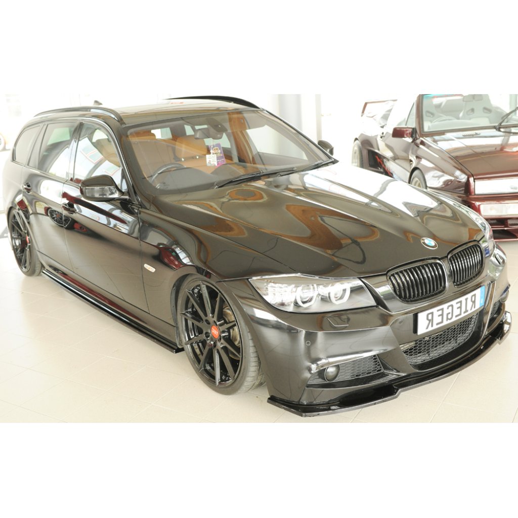 Rieger spoiler pod boční práh mont. strana pro BMW řada 3 E91 touring, 09/08-, plast ABS lakovaný do černé lesklé barvy, pravá strana