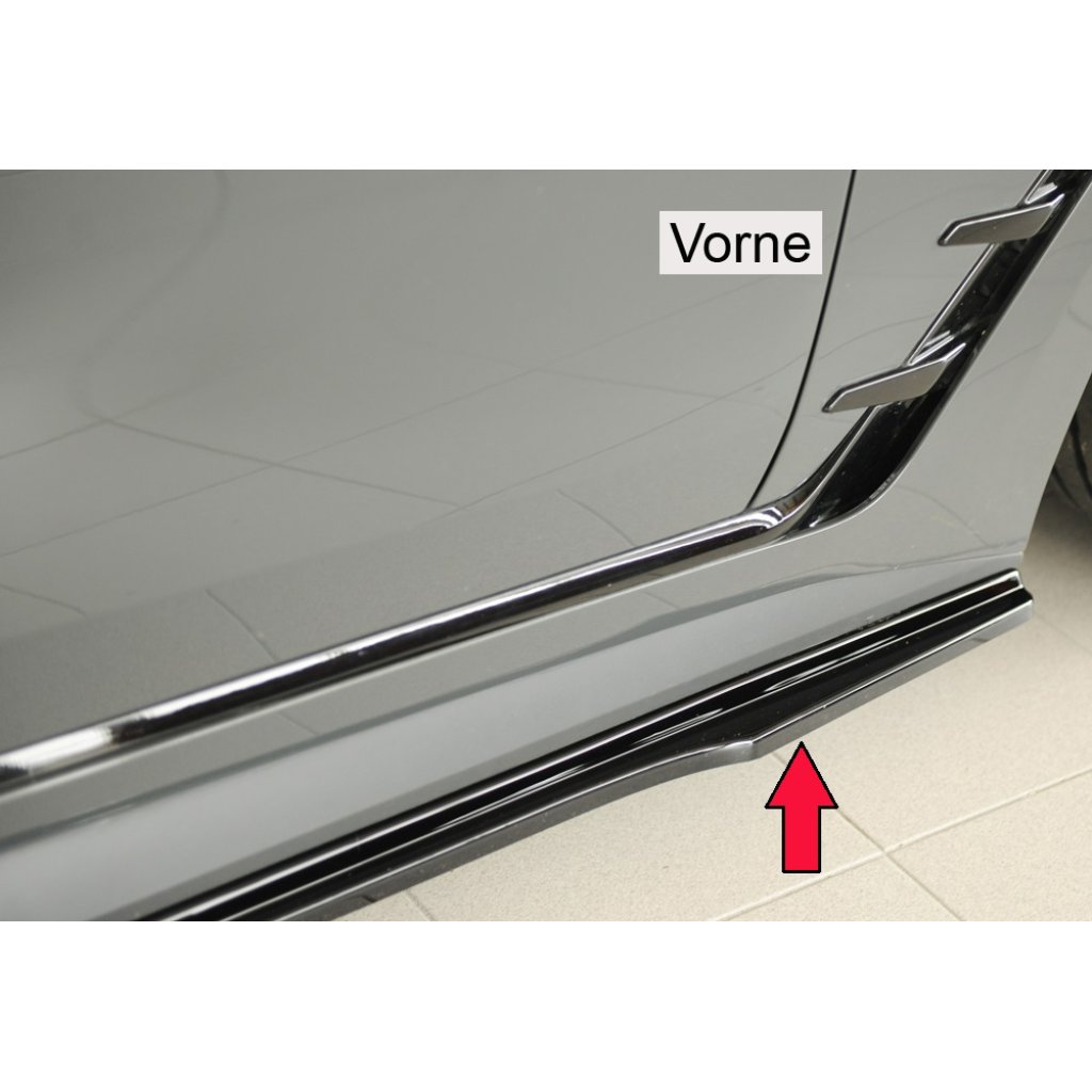 Rieger spoiler pod boční práh mont. strana pro BMW řada 4 G26 gran coupe (5-dvéř.), 07/20-, plast ABS lakovaný do černé lesklé barvy, pravá strana
