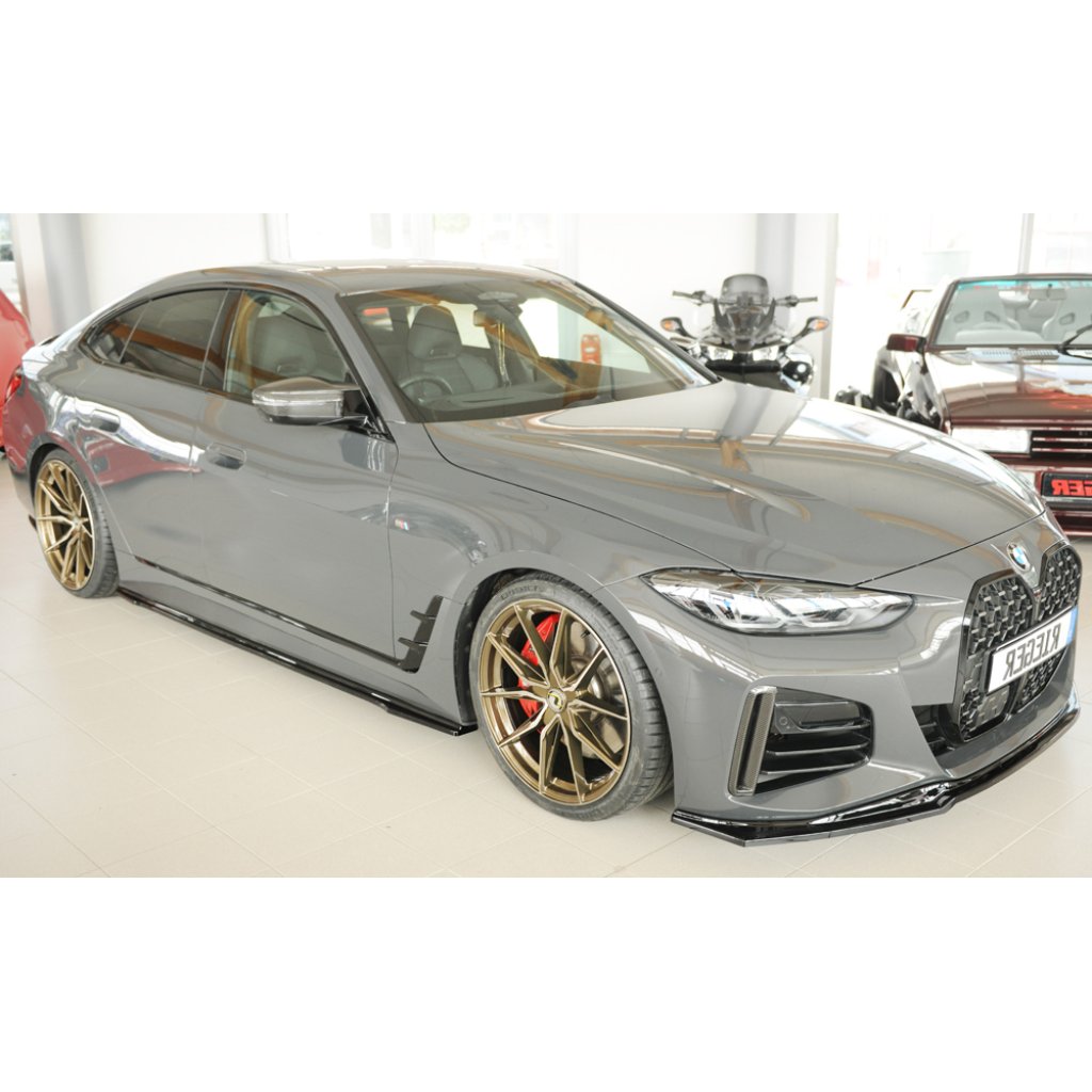 Rieger spoiler pod boční práh mont. strana pro BMW řada 4 G26 gran coupe (5-dvéř.), 07/20-, plast ABS lakovaný do černé lesklé barvy, pravá strana