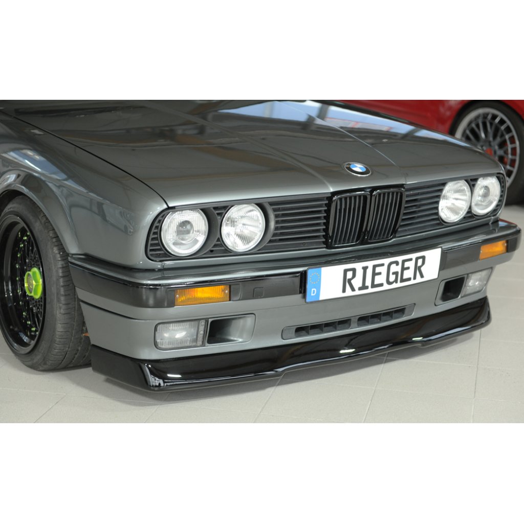 Rieger spoiler pod přední nárazník (GBL-38011) pro BMW řada 3 E30 kabriolet, plast ABS lakovaný do černé lesklé barvy