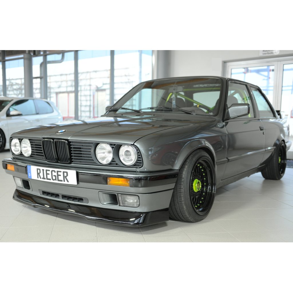 Rieger spoiler pod přední nárazník (GBL-38011) pro BMW řada 3 E30 kabriolet, plast ABS lakovaný do černé lesklé barvy