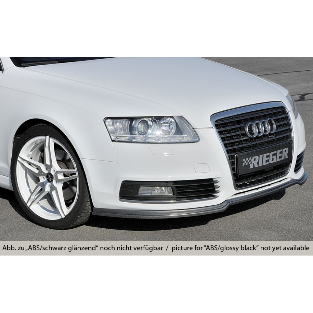 Rieger spoiler pod přední nárazník (GBL-55330) pro Audi A6 4F avant, r.v. 10/08-08/11, plast ABS lakovaný do černé lesklé barvy