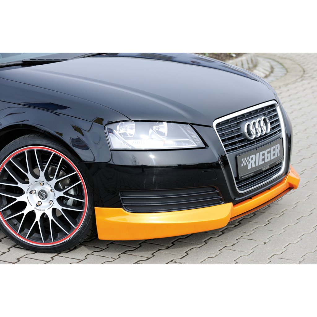 Rieger spoiler pod přední nárazník pro Audi A3 8P 3-dvéř., 5-dvéř., kabriolet, Sportback po faceliftu, r.v. 07/08-, plast ABS bez povrchové úpravy