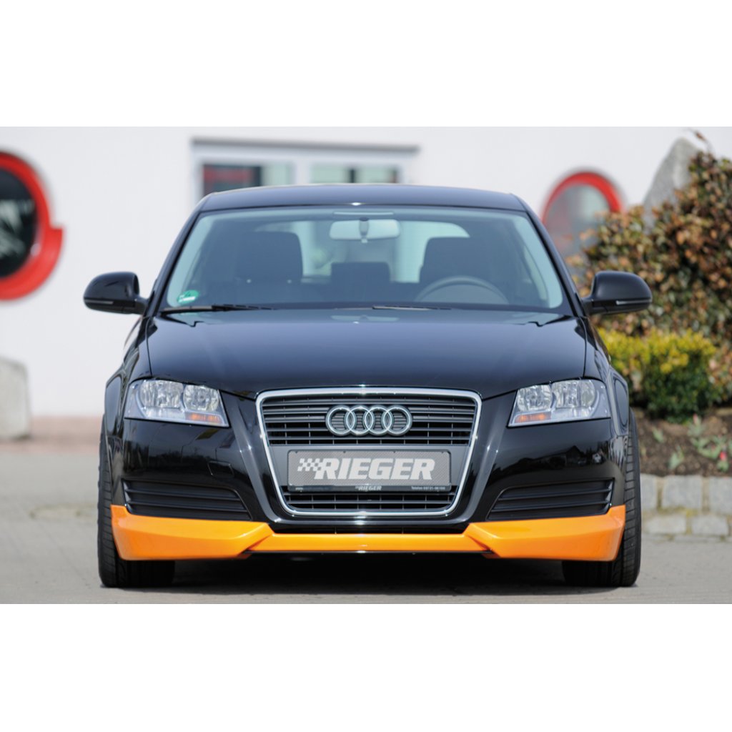 Rieger spoiler pod přední nárazník pro Audi A3 8P 3-dvéř., 5-dvéř., kabriolet, Sportback po faceliftu, r.v. 07/08-, plast ABS bez povrchové úpravy