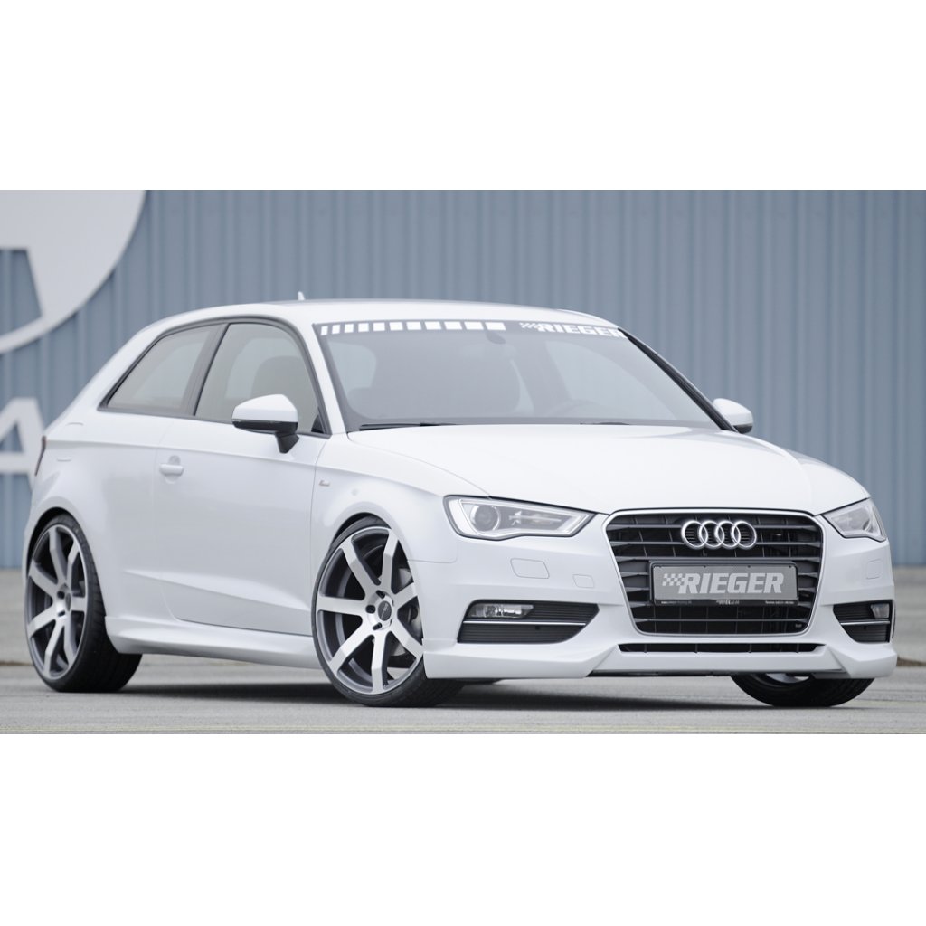 Rieger spoiler pod přední nárazník pro Audi A3 8V 3-dvéř. (hatchback 8V1), 5-dvéř. (sportback 8VA) před faceliftem, r.v. 07/12-08/16, plast ABS bez povrchové úpravy