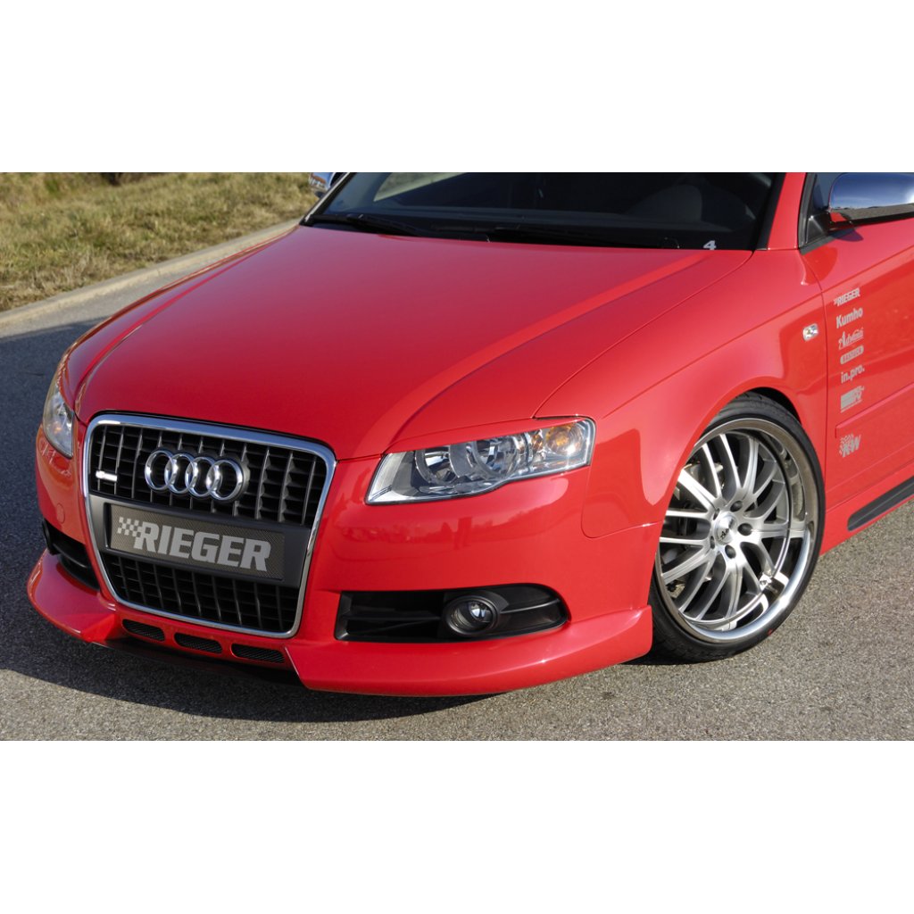 Rieger spoiler pod přední nárazník pro Audi A4 8E avant, sedan po faceliftu, r.v. 11/04-, plast ABS bez povrchové úpravy, s žebrováním