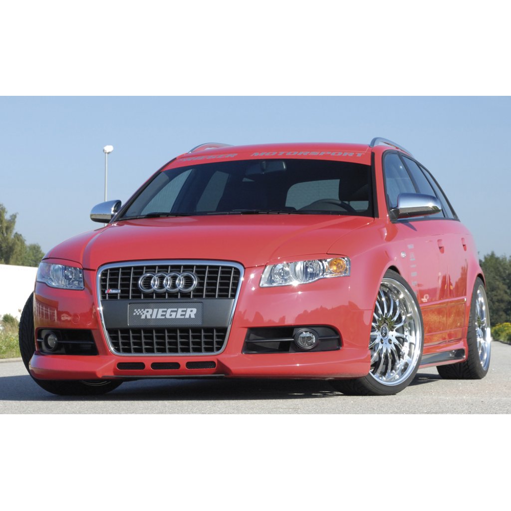 Rieger spoiler pod přední nárazník pro Audi A4 8E avant, sedan po faceliftu, r.v. 11/04-, plast ABS bez povrchové úpravy, s žebrováním