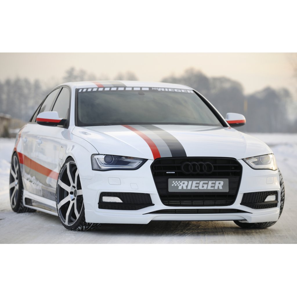 Rieger spoiler pod přední nárazník pro Audi A4 B8, B81 avant, sedan po faceliftu, r.v. 01/12-, plast ABS bez povrchové úpravy