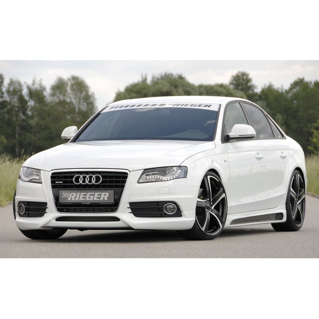 Rieger spoiler pod přední nárazník pro Audi A4 B8, B81 avant, sedan před faceliftem, r.v. 11/07-12/11, plast ABS bez povrchové úpravy, S-Line