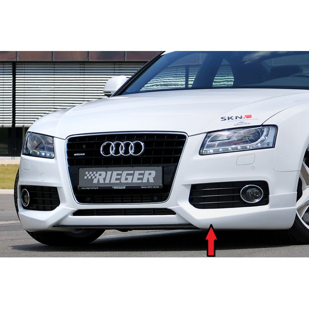 Rieger spoiler pod přední nárazník pro Audi A5 B8, B81 kabriolet, kupé, Sportback před faceliftem, r.v. 06/07-07/11, plast ABS bez povrchové úpravy, S-Line
