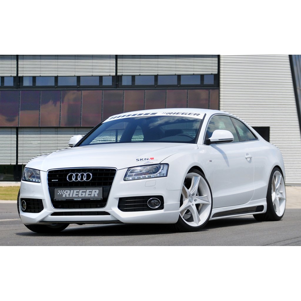 Rieger spoiler pod přední nárazník pro Audi A5 B8, B81 kabriolet, kupé, Sportback před faceliftem, r.v. 06/07-07/11, plast ABS bez povrchové úpravy, S-Line
