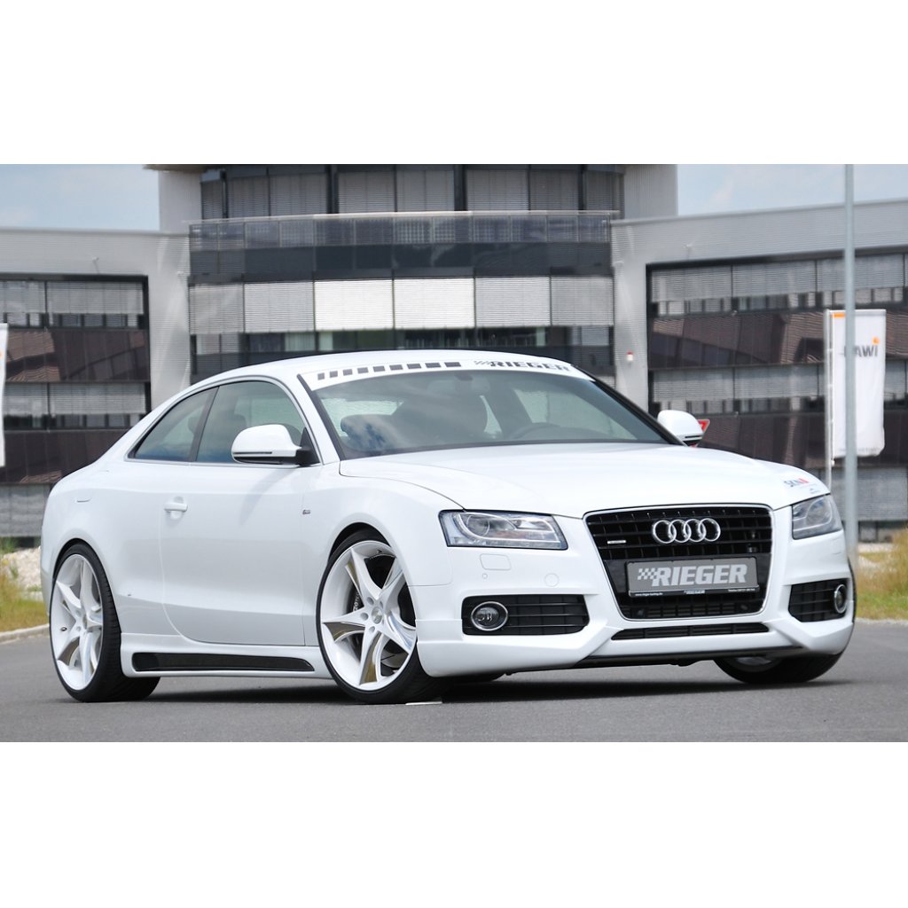 Rieger spoiler pod přední nárazník pro Audi A5 B8, B81 kabriolet, kupé, Sportback před faceliftem, r.v. 06/07-07/11, plast ABS bez povrchové úpravy, S-Line