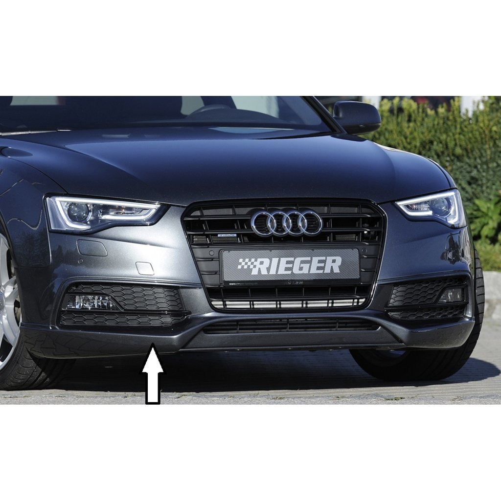 Rieger spoiler pod přední nárazník pro Audi A5 S5 B8, B81 kabriolet, kupé, Sportback po faceliftu, r.v. 10/11-06/16, plast ABS bez povrchové úpravy