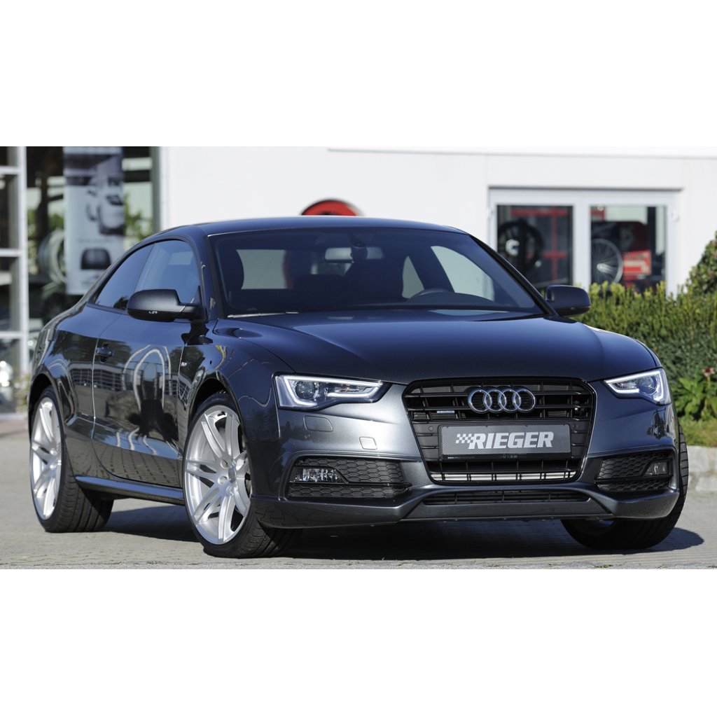 Rieger spoiler pod přední nárazník pro Audi A5 S5 B8, B81 kabriolet, kupé, Sportback po faceliftu, r.v. 10/11-06/16, plast ABS bez povrchové úpravy