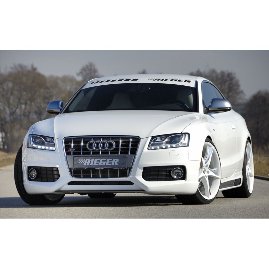 Rieger spoiler pod přední nárazník pro Audi A5 S5 B8, B81 kabriolet, kupé, Sportback před faceliftem, r.v. 06/07-07/11, plast ABS bez povrchové úpravy, pouze S5