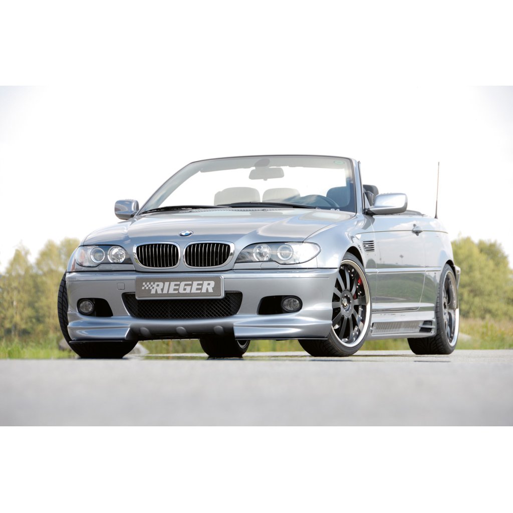 Rieger spoiler pod přední nárazník pro BMW řada 3 E46 kabriolet, kupé, sedan, touring vč. faceliftu, r.v. 02/02-, 02/98-12/01, plast ABS bez povrchové úpravy