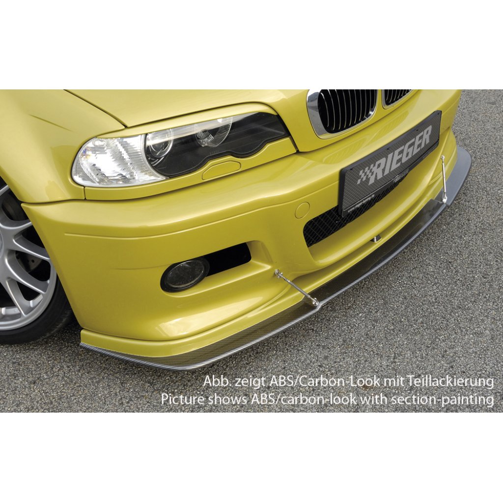 Rieger spoiler pod přední nárazník pro BMW řada 3 E46 M3 kabriolet, kupé, r.v. 06/00-, plast ABS s povrchovou úpravou Carbon-Look