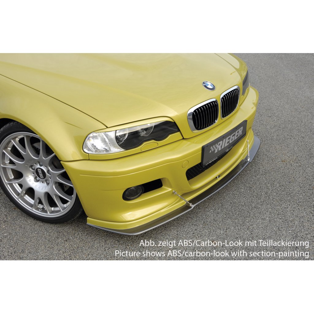 Rieger spoiler pod přední nárazník pro BMW řada 3 E46 M3 kabriolet, kupé, r.v. 06/00-, plast ABS s povrchovou úpravou Carbon-Look