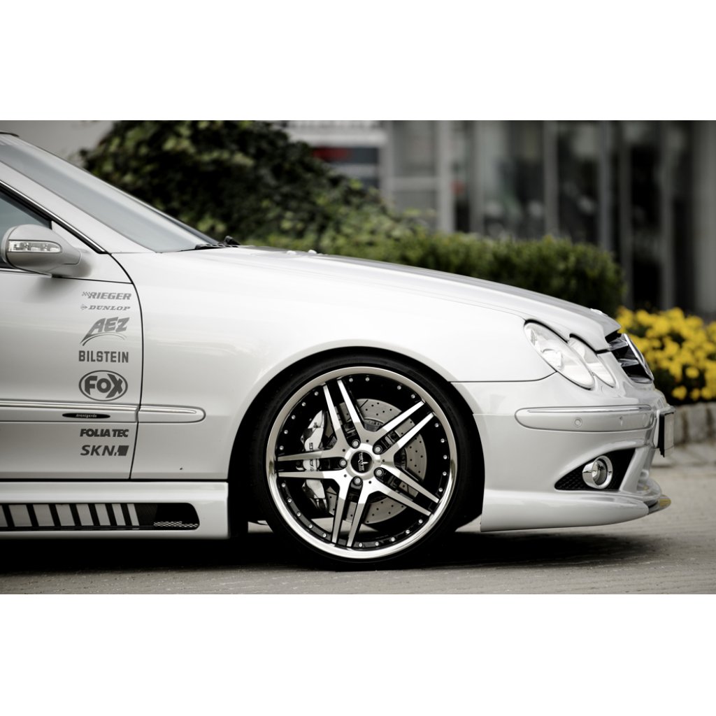 Rieger spoiler pod přední nárazník pro Mercedes CLK W209 kabriolet, kupé (předfacelift / do r.v. 2005), r.v. 00/02-06/04, plast ABS bez povrchové úpravy