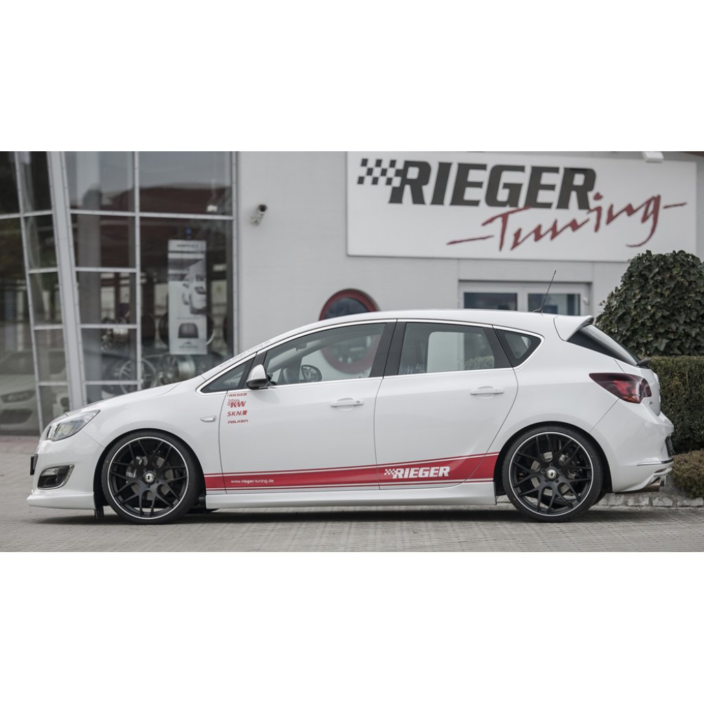 Rieger spoiler pod přední nárazník pro Opel Astra J 5-dvéř., hatchback, sedan, sedan/notchback, sports tourer po faceliftu, r.v. 10/12-, plast ABS bez povrchové úpravy