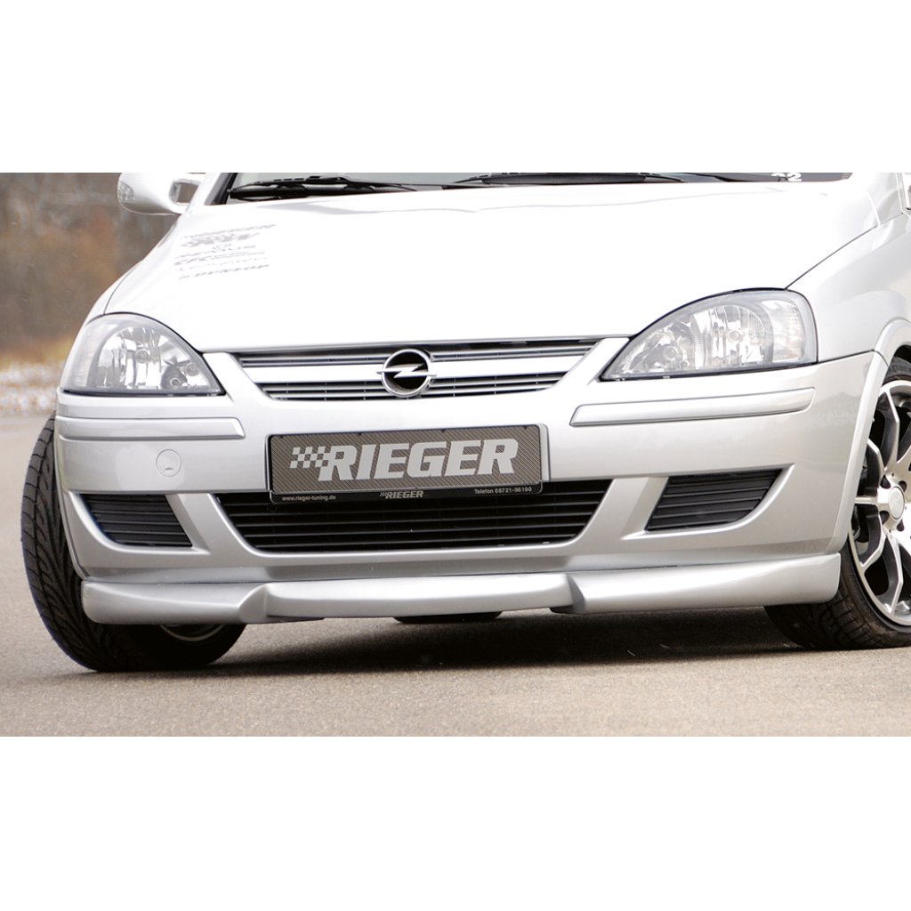Rieger spoiler pod přední nárazník pro Opel Corsa C 3-dvéř., 5-dvéř. po faceliftu, r.v. 06/03-, plast ABS bez povrchové úpravy