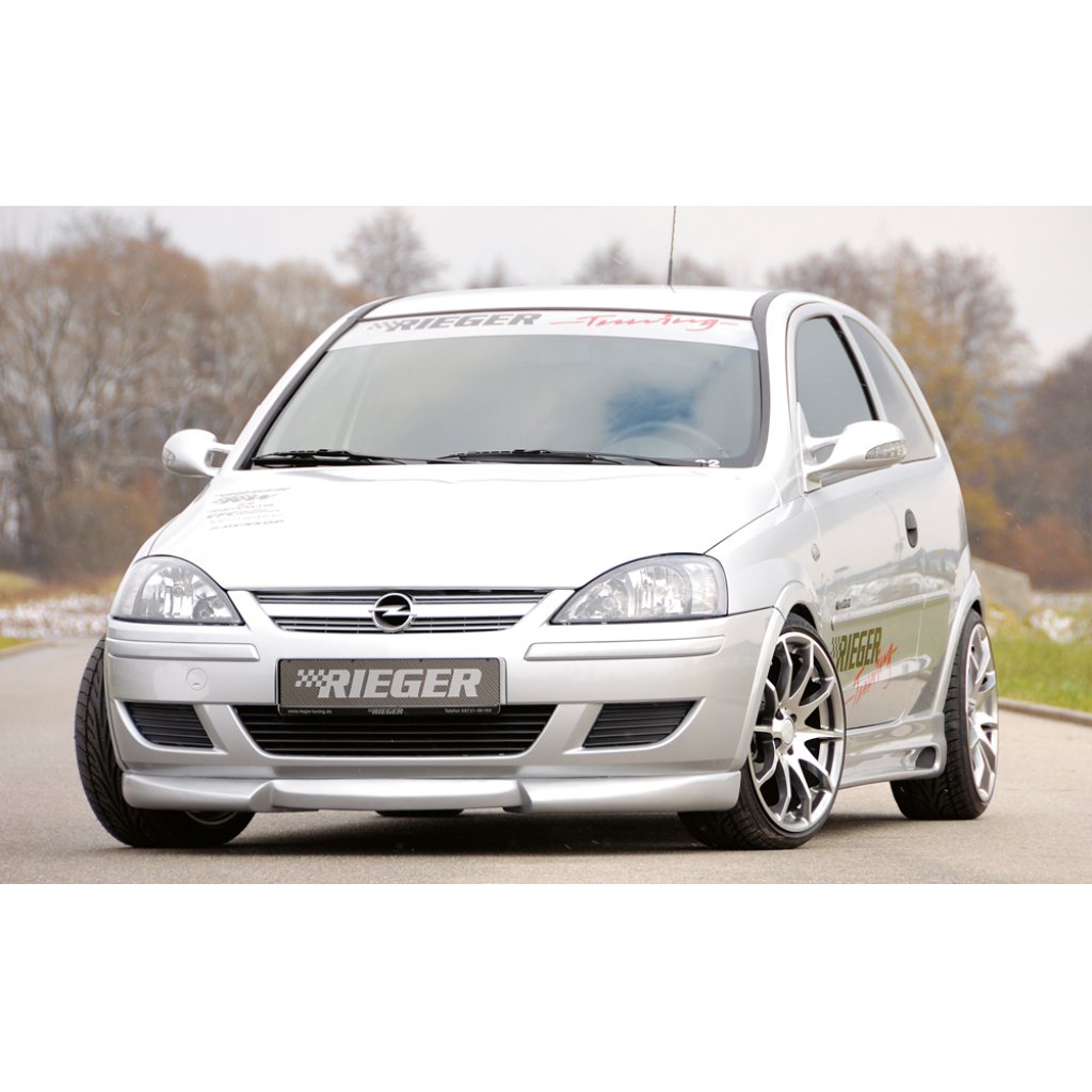 Rieger spoiler pod přední nárazník pro Opel Corsa C 3-dvéř., 5-dvéř. po faceliftu, r.v. 06/03-, plast ABS bez povrchové úpravy