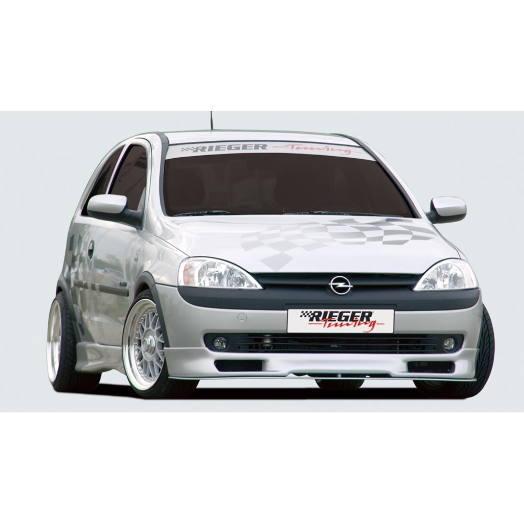 Rieger spoiler pod přední nárazník pro Opel Corsa C 3-dvéř., 5-dvéř. před faceliftem, r.v. 09/00-05/03, plast ABS bez povrchové úpravy