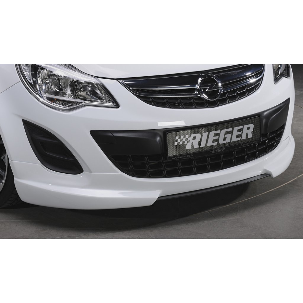 Rieger spoiler pod přední nárazník pro Opel Corsa D 3-dvéř., 5-dvéř. po faceliftu, r.v. 01/11-, plast ABS bez povrchové úpravy, bez žebrování