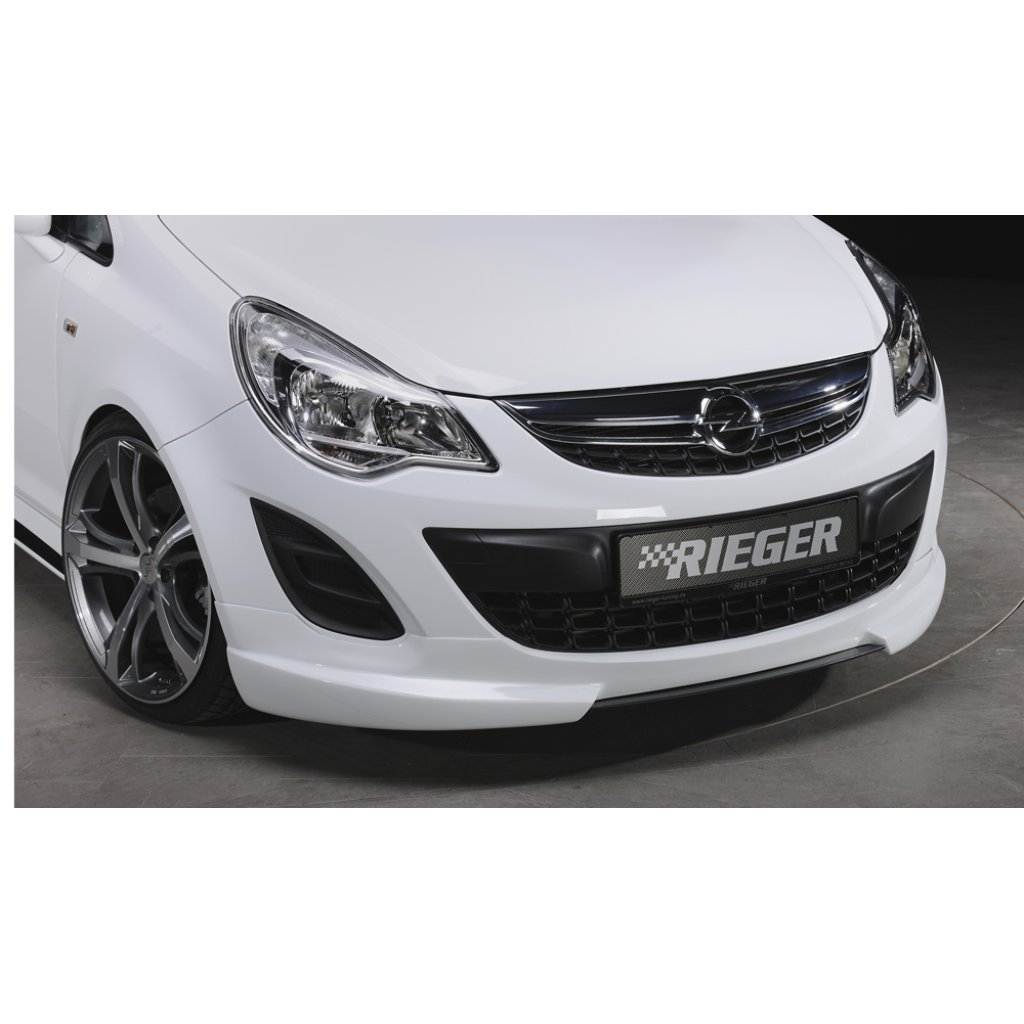 Rieger spoiler pod přední nárazník pro Opel Corsa D 3-dvéř., 5-dvéř. po faceliftu, r.v. 01/11-, plast ABS bez povrchové úpravy, bez žebrování