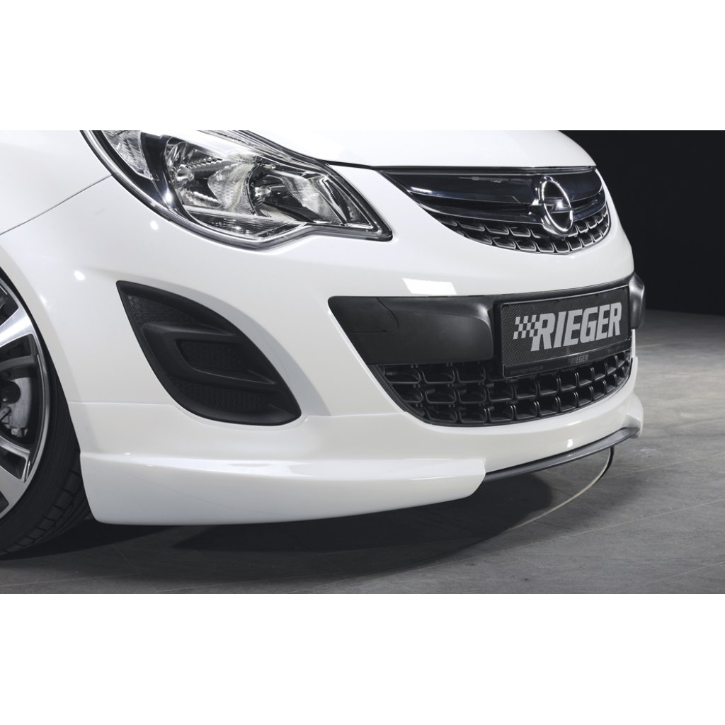 Rieger spoiler pod přední nárazník pro Opel Corsa D 3-dvéř., 5-dvéř. po faceliftu, r.v. 01/11-, plast ABS bez povrchové úpravy, bez žebrování