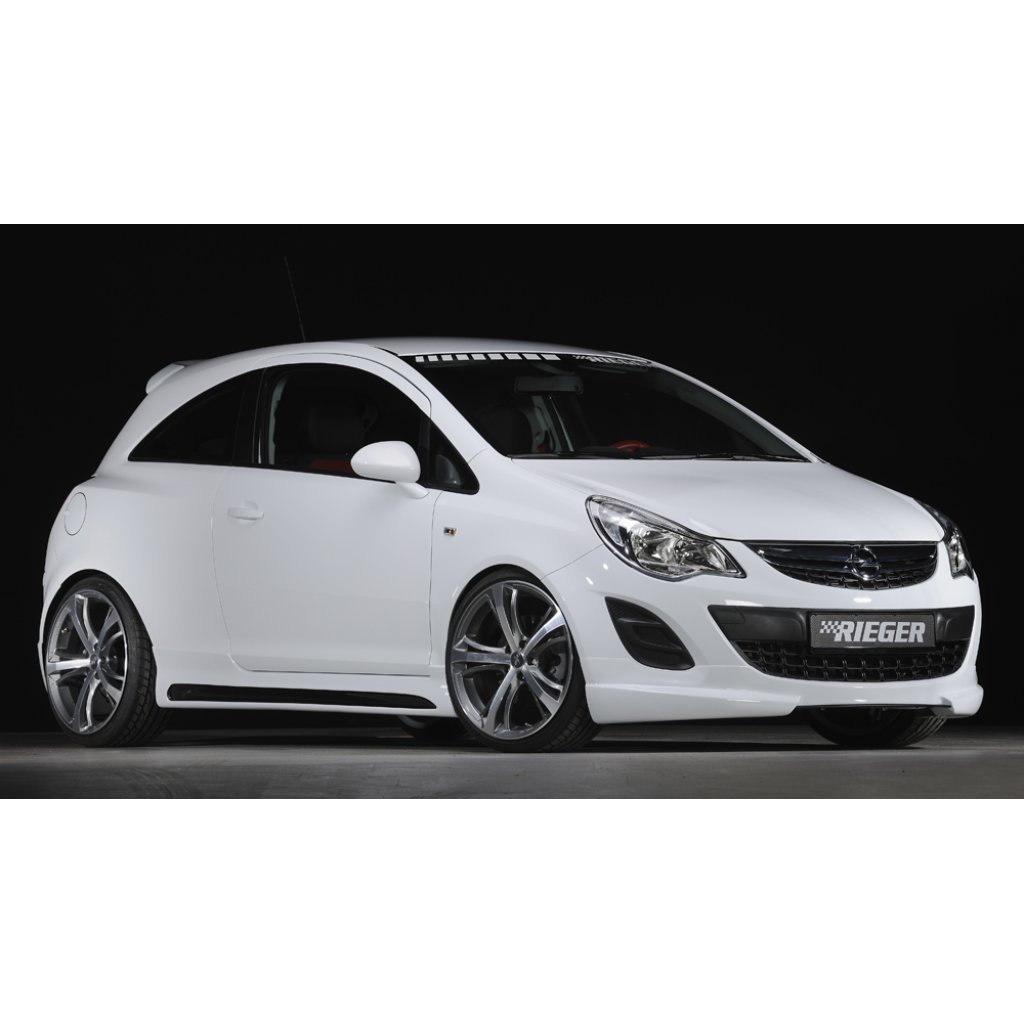 Rieger spoiler pod přední nárazník pro Opel Corsa D 3-dvéř., 5-dvéř. po faceliftu, r.v. 01/11-, plast ABS bez povrchové úpravy, bez žebrování