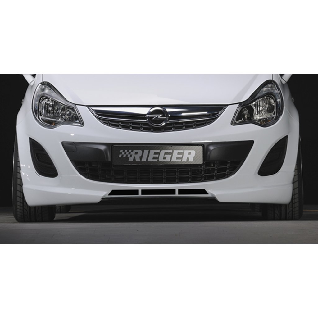 Rieger spoiler pod přední nárazník pro Opel Corsa D 3-dvéř., 5-dvéř. po faceliftu, r.v. 01/11-, plast ABS bez povrchové úpravy, s žebrováním