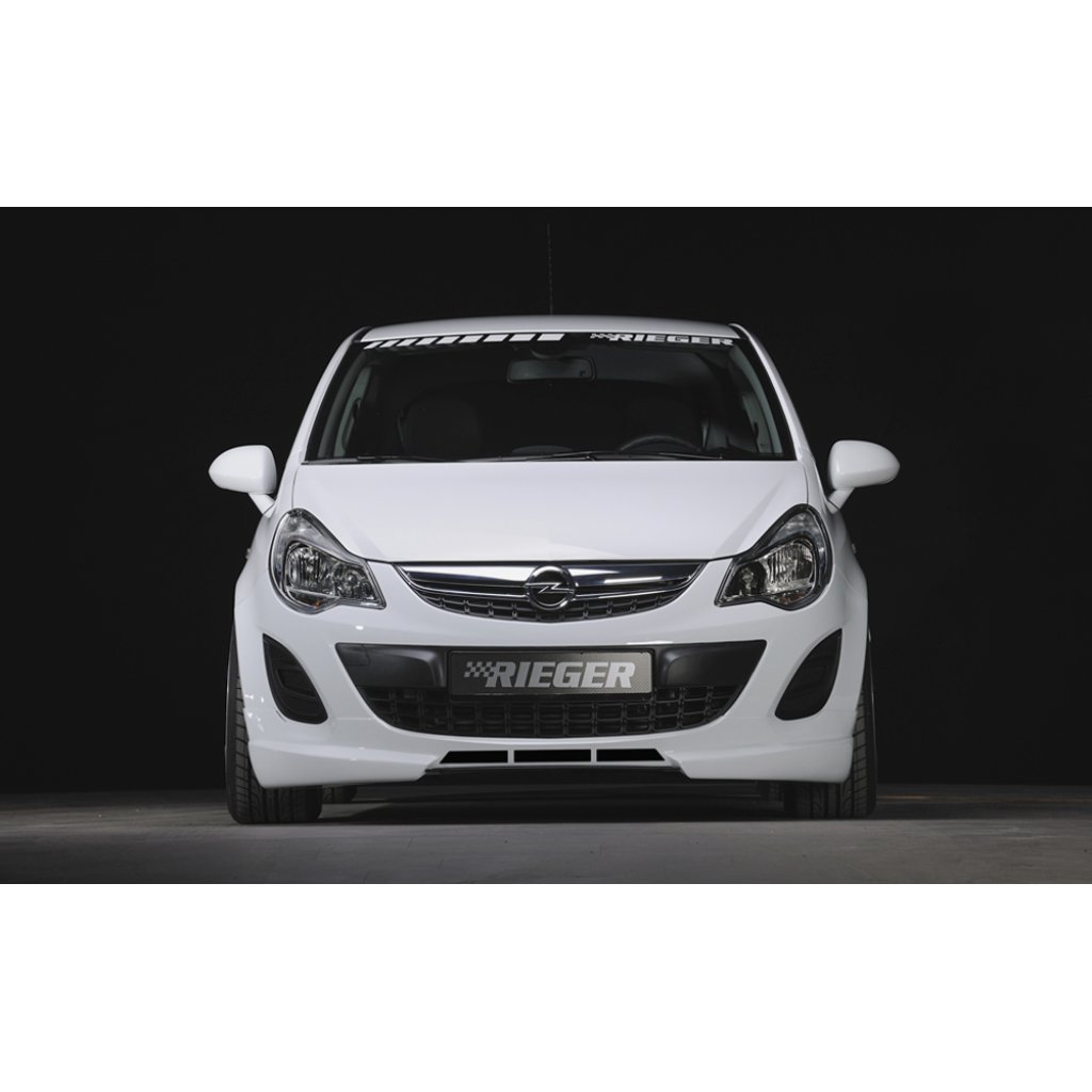 Rieger spoiler pod přední nárazník pro Opel Corsa D 3-dvéř., 5-dvéř. po faceliftu, r.v. 01/11-, plast ABS bez povrchové úpravy, s žebrováním