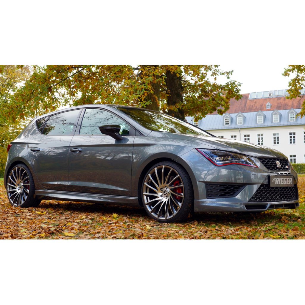 Rieger spoiler pod přední nárazník pro Seat Leon 5F 3-dvéř. (sc), 5-dvéř., 5-dvéř. (ST/Combi) před faceliftem, r.v. 10/12-12/16, plast ABS bez povrchové úpravy