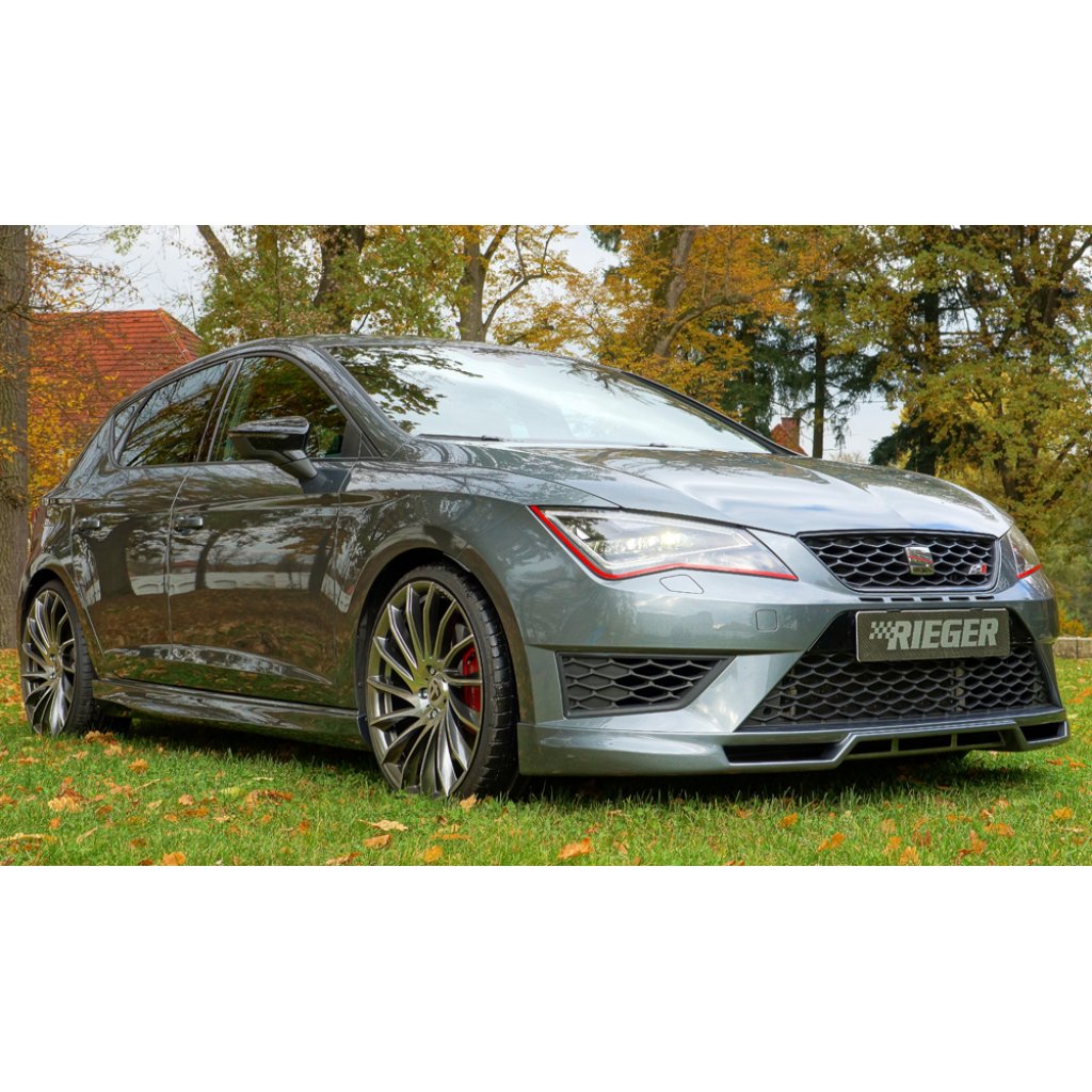 Rieger spoiler pod přední nárazník pro Seat Leon 5F 3-dvéř. (sc), 5-dvéř., 5-dvéř. (ST/Combi) před faceliftem, r.v. 10/12-12/16, plast ABS bez povrchové úpravy