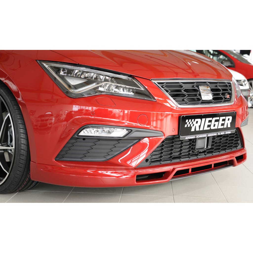 Rieger spoiler pod přední nárazník pro Seat Leon Cupra 5F 3-dvéř. (sc), 5-dvéř., 5-dvéř. (ST/Combi) po faceliftu, r.v. 01/17-, plast ABS bez povrchové úpravy